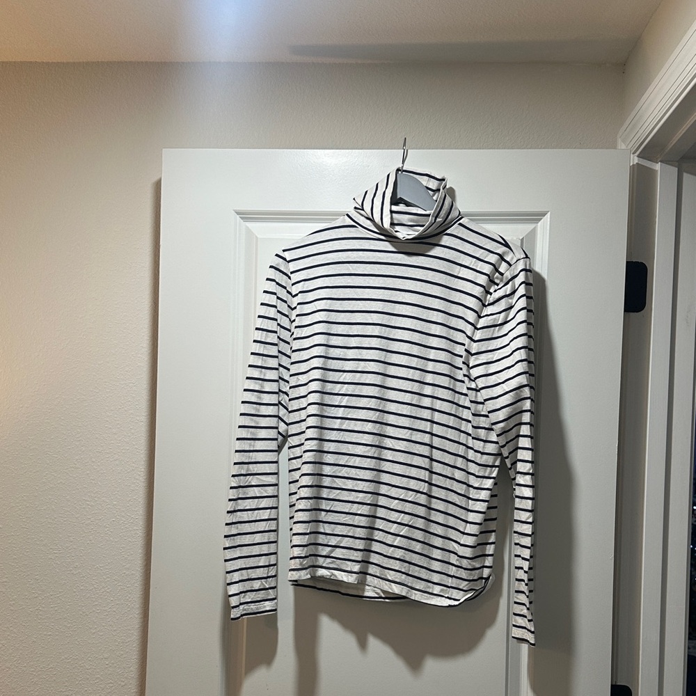 Striped Long Sleeve Turtleneck Top